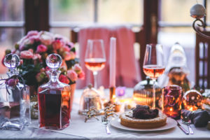 dinner meal table wine